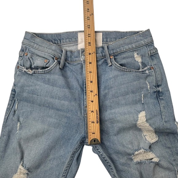 MOTHER The Sinner For Nothin Distressed Crop Straight Leg Jeans Womens Size 25 - Picture 16 of 16